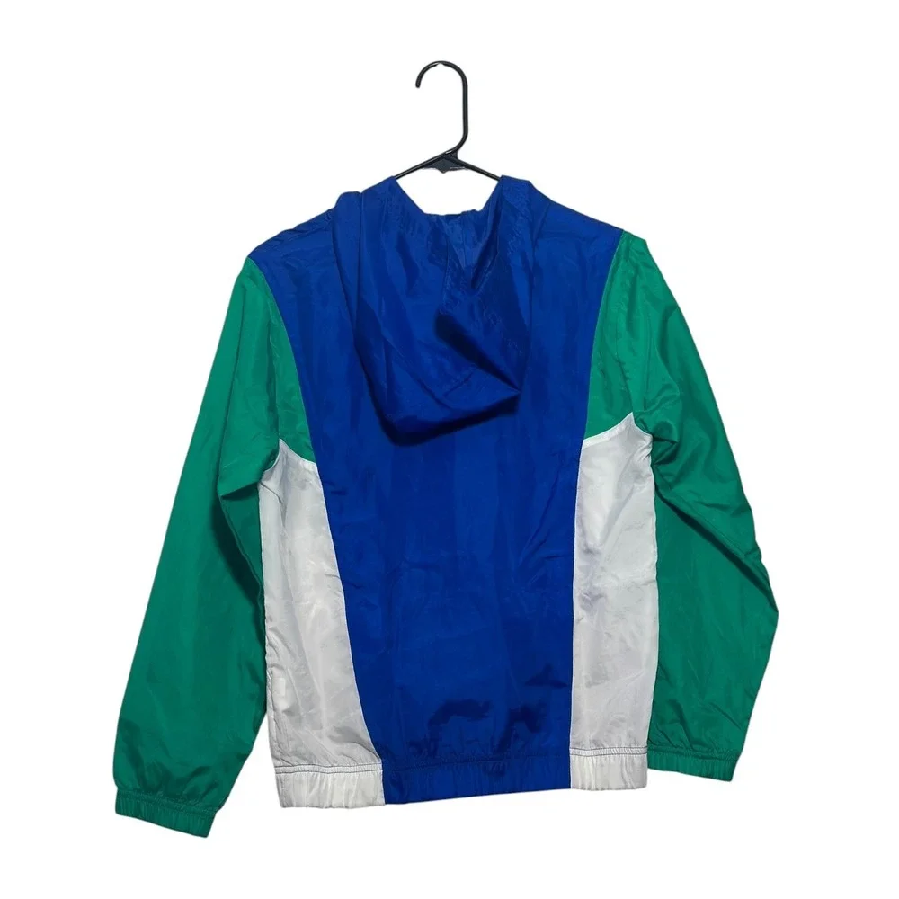 Nike Retro Athleisure Windbreaker Jacket Blue‎ Green Colorblock Boys Size Large